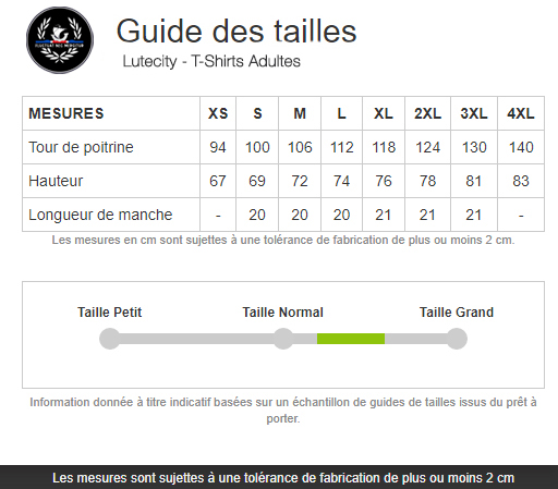 Guides tailles des T-Shirts